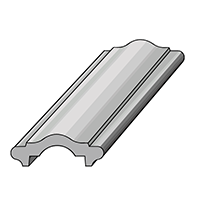 1-3/4 Inch (in) Single Groove Molded Cap Rails